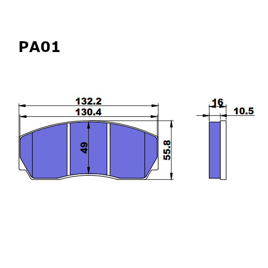 D2 Ersatzbremsbeläge 6-Kolben VA 286/304mm